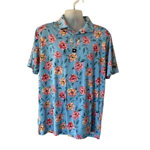 Bad Birdie Mens Golf Polo Athletic Performance Floral Colorful Xlarge